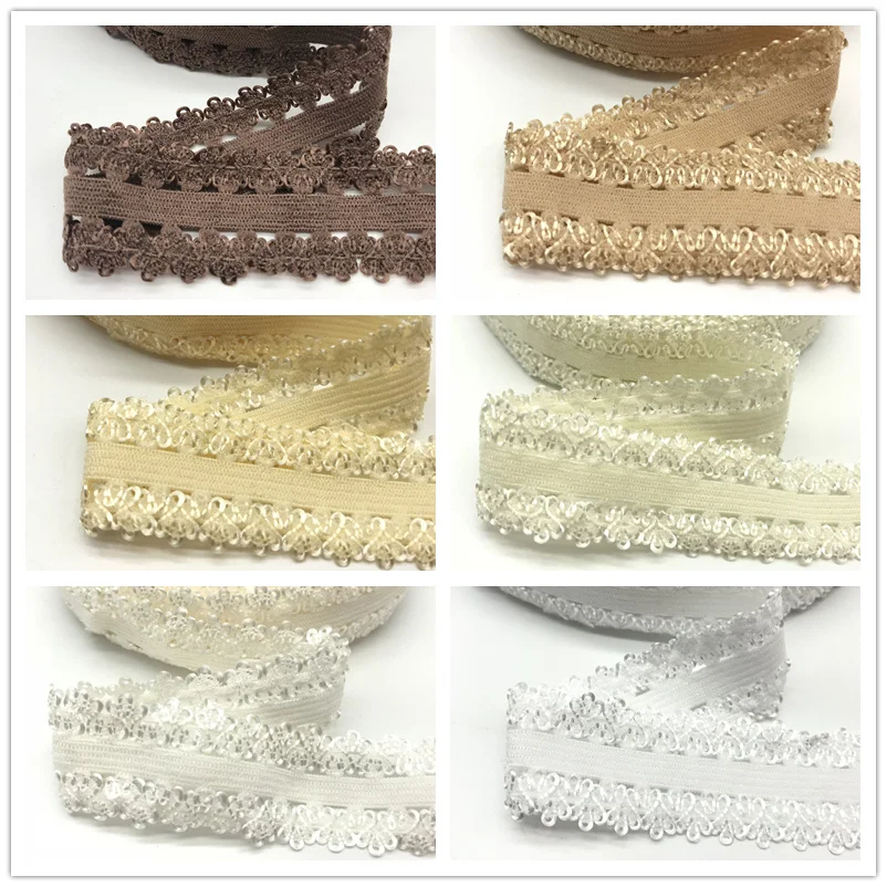 

10yards/lot 7/8' Frilly Edge Fold Over Elastic Spandex Lace Band Ties Hair Accessories Lace Trim Sewing Decoration