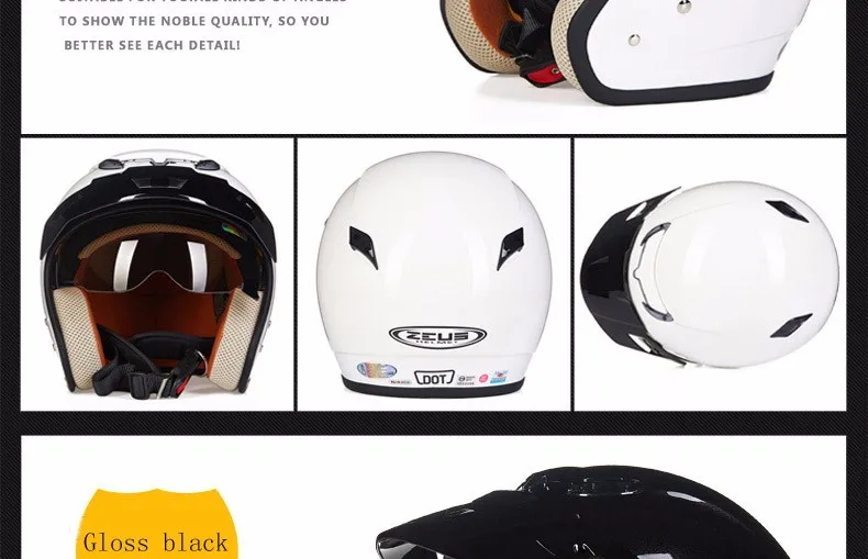 Zeus 381c 3 4 capacete da motocicleta