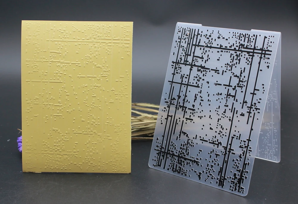

PLASTIC EMBOSSING FOLDER dots line rain abstract code DIY scrapbook album card gift packing decoration cutting dies paper craft
