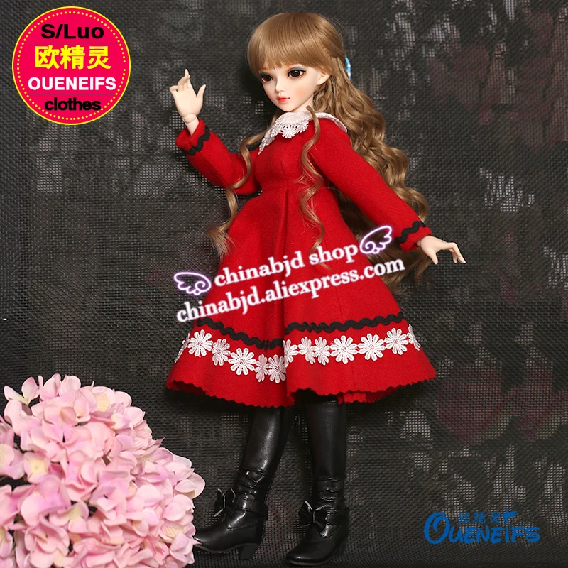 Одежда для кукол BJD SD длинная красная зимняя юбка 1/4 Luts Iplehouse Switch RL аксессуары YF4