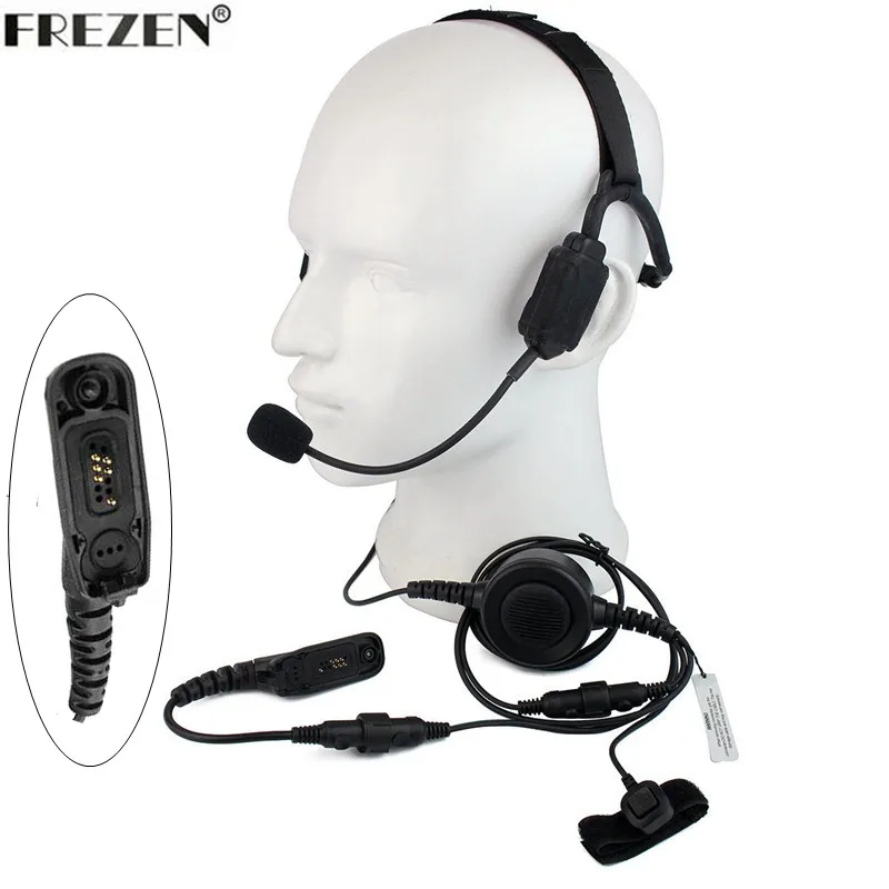 Walkie talkie Military Bone Conduction Tactical Headset Boom Mic For