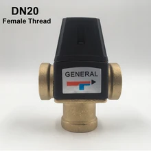 3/" внутренняя резьба 3 способа латунный термостатический смесительный клапан DN20 для водонагревателя на солнечной батарее клапан 3-сторонний выход термостатический смеситель с лампой