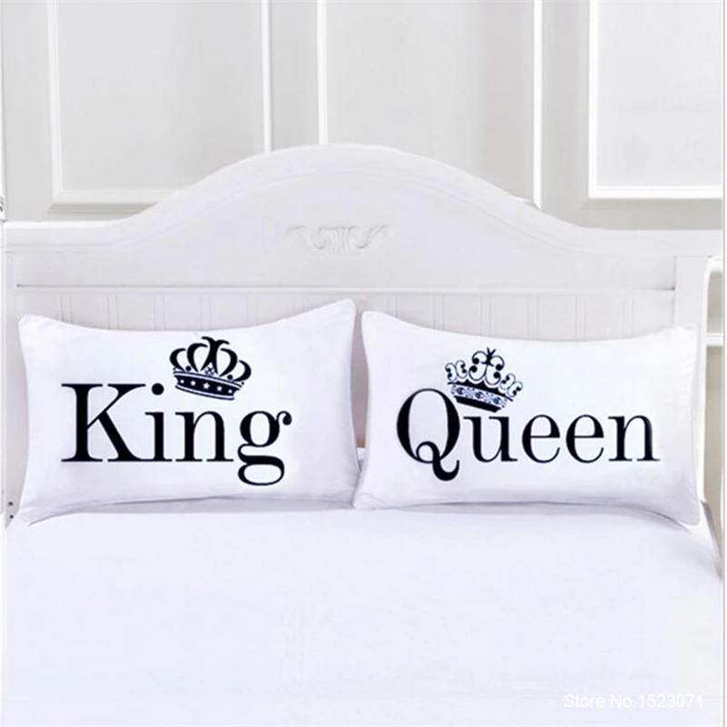 TUTUBIRD king queen crown Pillow case cartoon pillowcase pillow cover