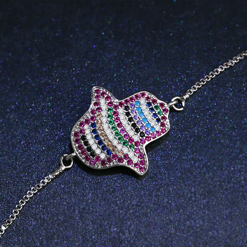 OCESRIO новинка Женский Регулируемый браслет с фианитами|hand of fatima|bracelet handcharm bracelet |