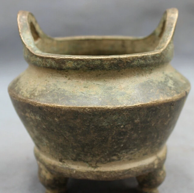 

JP S0114 Chinese Bronze Folk Temple Pray Statue Tibet Buddhism Incense Burner Censer