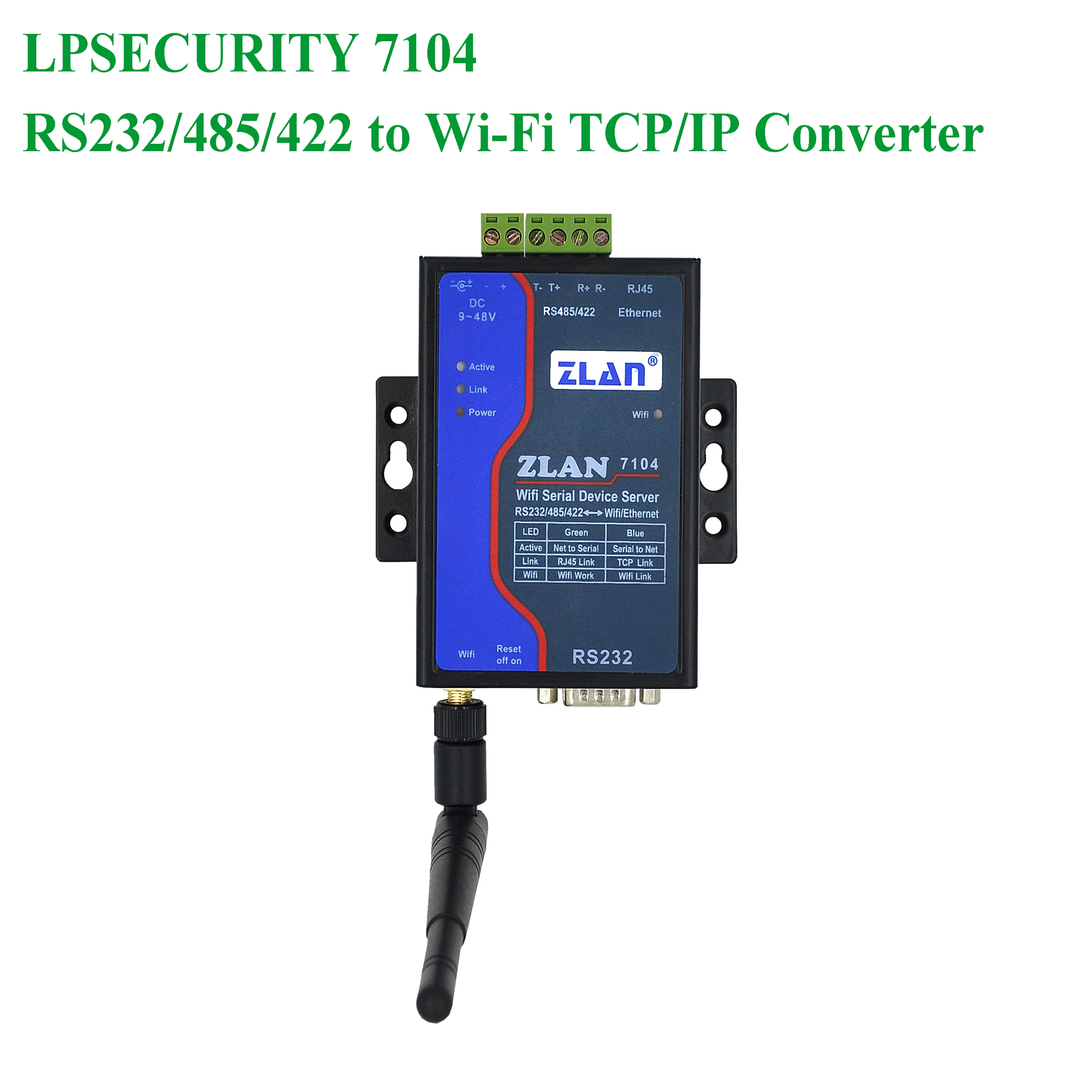 LPSECURTIY ZLAN7104 wifi модуль RJ45 Ethernet RS232/RS485/RS422 конвертер modbus удаленный монитор беспроводной сервер для устройств с последовательным интерфейсом