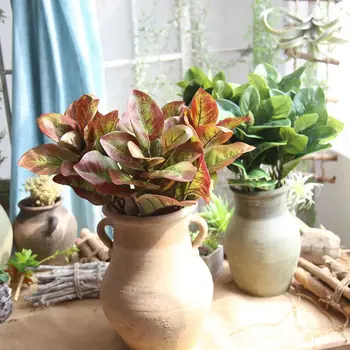 

Artificial Flower Succule Green Plant Phalaenopsis Clivia Leaf For Home Decoration Wedding Flower Wall Fake Flower SF47421
