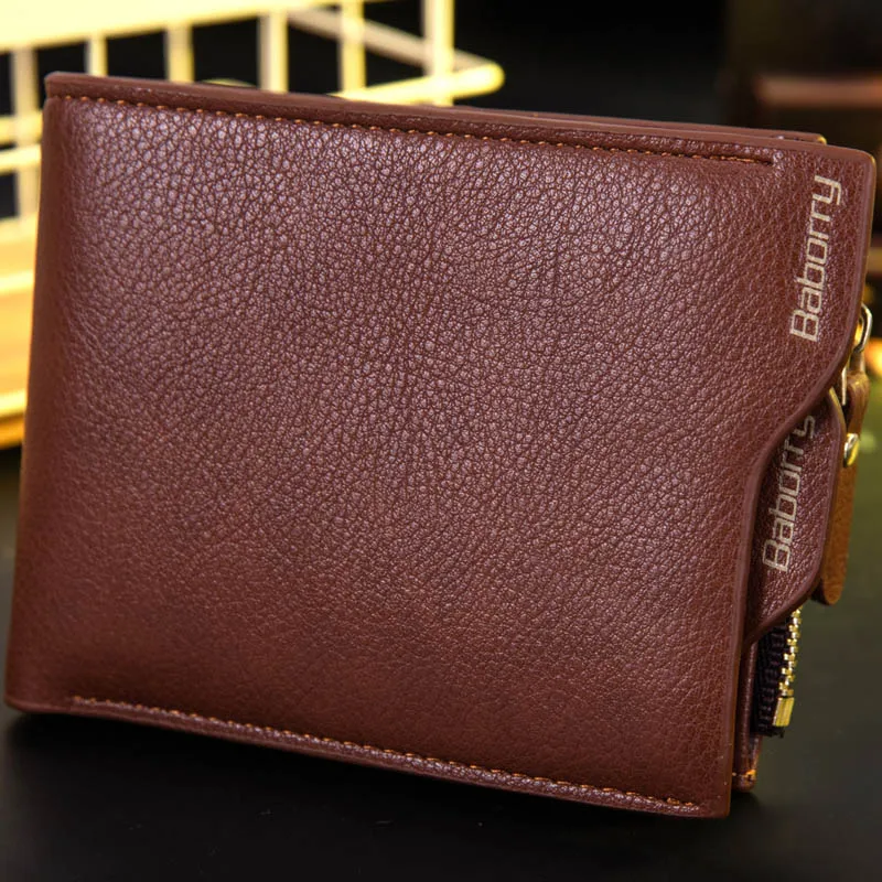 Baborry твердый RFID защитный мужской кожаный бумажник съемный блокирующий держатель для карт для мужчин кошелек с карманом для монет - Цвет: Коричневый