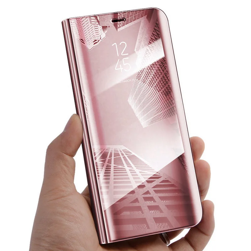 

Flip Wallet Clear Phone Case For iPhone X 10 8 Plus Slim Smart Mirror View PU Leather Stand Holder Cover For iPhone XS Max XS XR