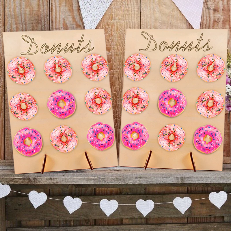 

Wooden Wall Holds Donut Boards Donut Shelf Birthday Party Decoration Wooden Creative Convenient Donut Wall Stand