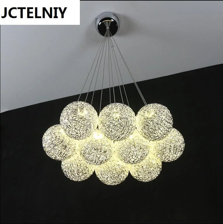 

2017 new modern led chandelier Silver aluminum 10 balls Free shipping