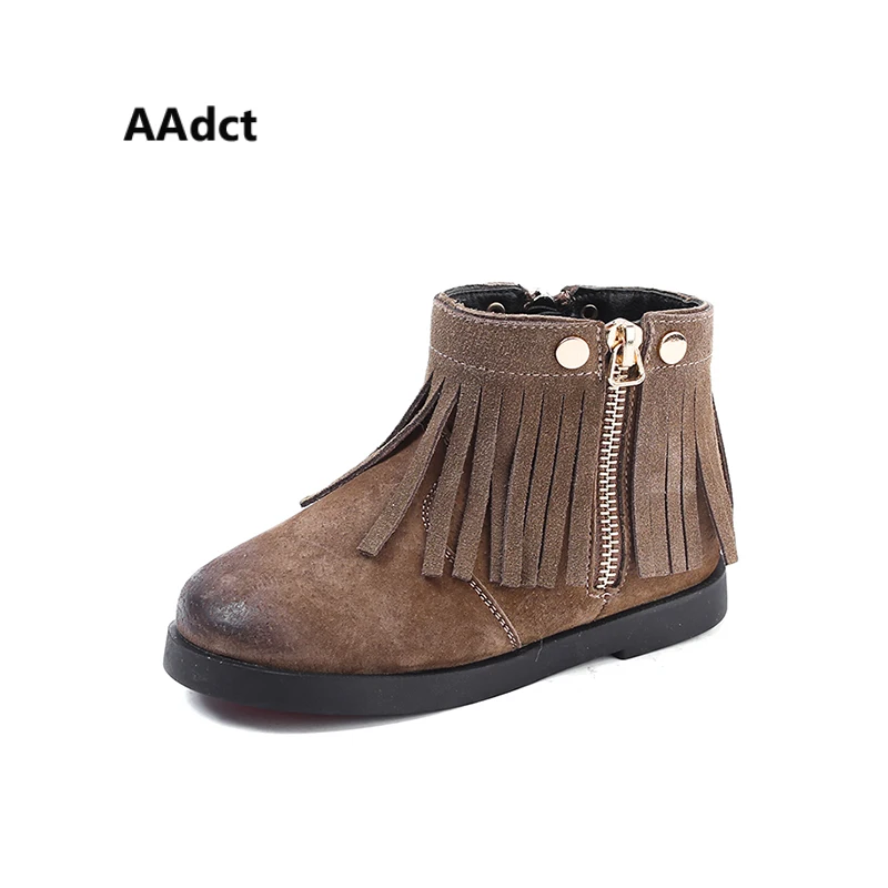 

AAdct Cotton warm short boots for girls New fashion martin girls boots 2018 Winter non-slip kids boots