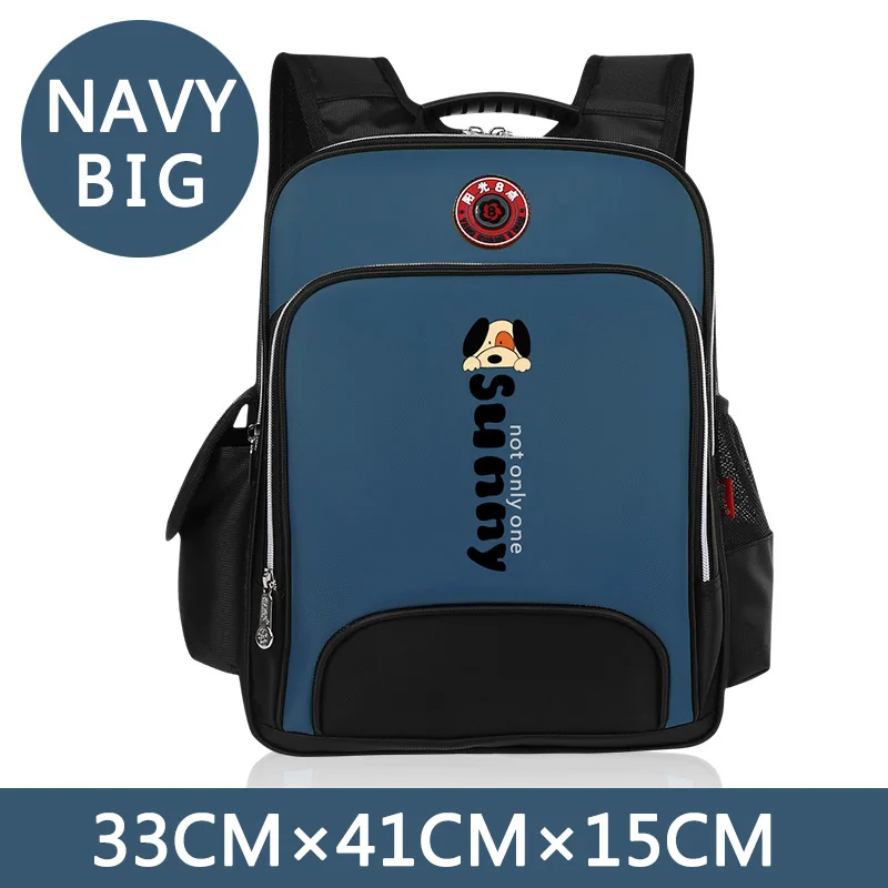 Ортопедические детские школьные сумки для подростков мальчиков и девочек, Большой Вместительный Школьный рюкзак, водонепроницаемый ранец, Детская сумка для книг mochila - Цвет: Navy big