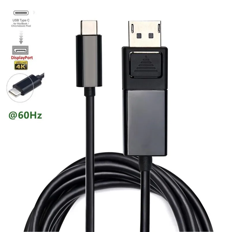 1 2M 1 8M USB C to DisplayPort Cable 4K 60Hz USB 3 1 Type C