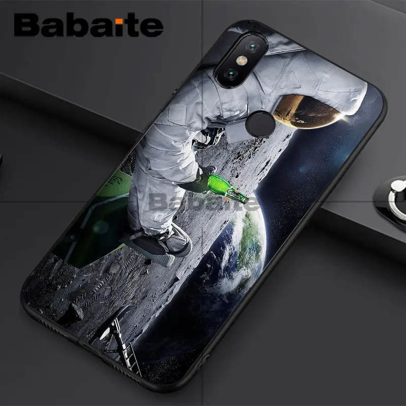 Black With White Moon Stars Space Astronaut