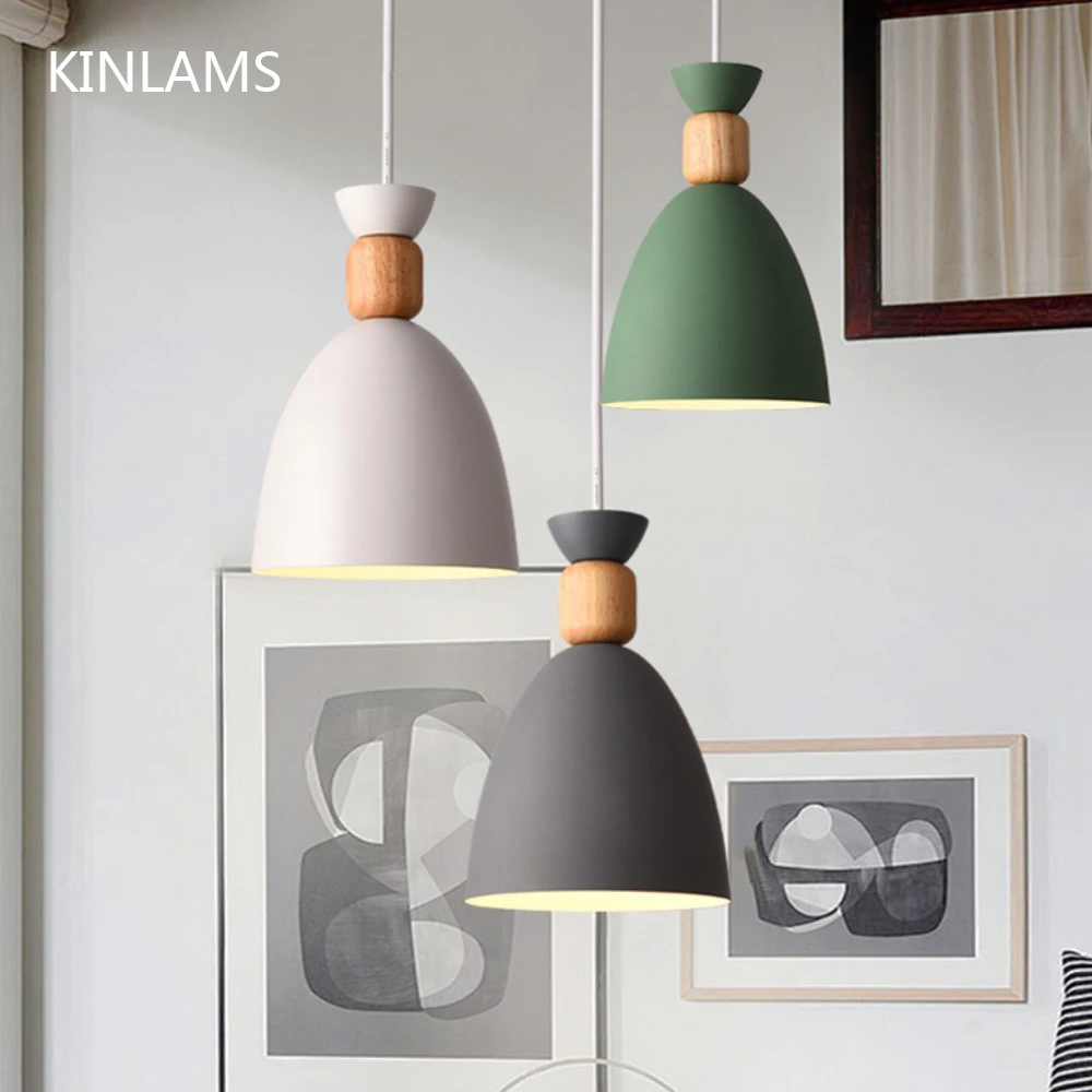 Comprar Lámpara colgante nodica LED luces colgantes iluminación colgante madera moderna múltiples colores para restaurante colgante comedor dormitorio