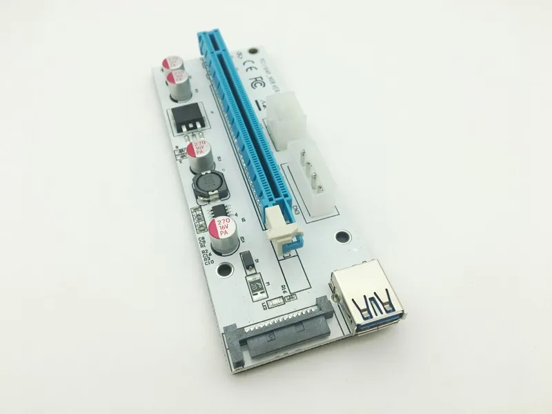 Новый Белый PCI E Riser 008 Express 1X 4x 8x 16x расширитель USB 008S адаптер карта SATA 15pin для