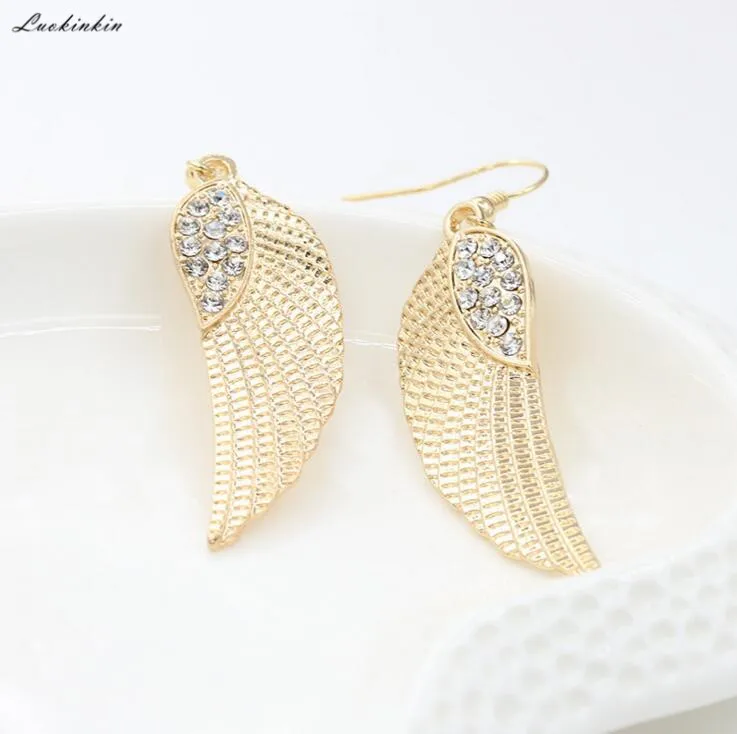 

gold&silver rhinestone wing long earrings boho style korean earrings fashion jewelry women accessories 2019 new
