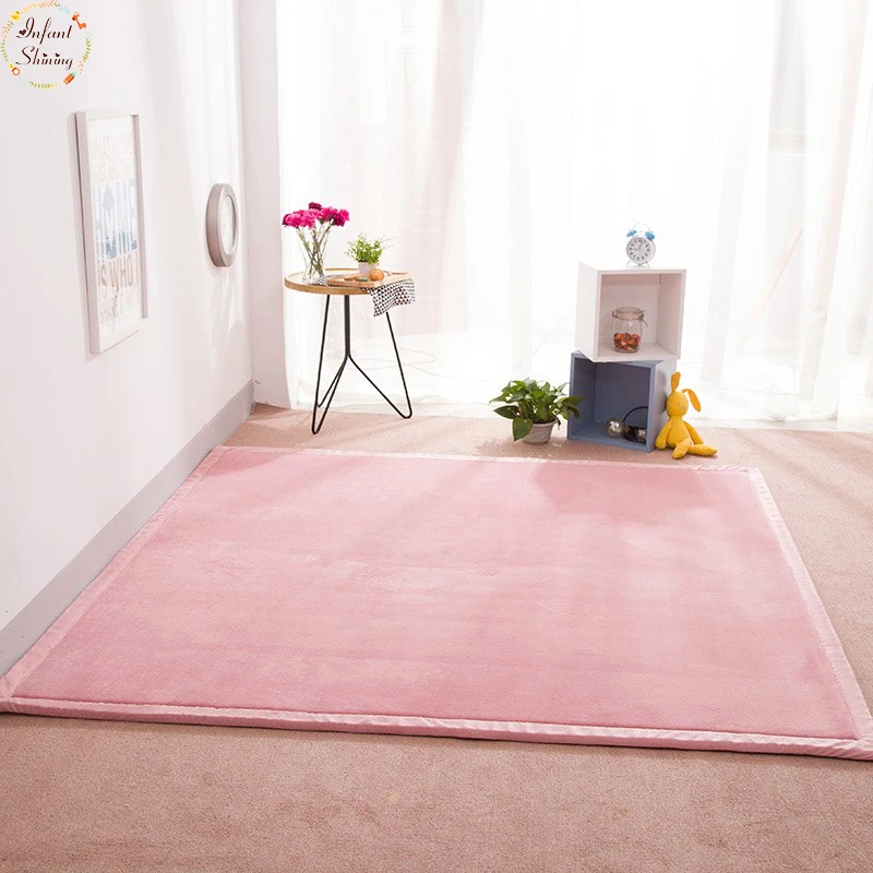  Infant Shining Home Carpet Coral Fleece Rug 2CM Thickness Tatami Carpet 180X200CM Living Room Rug B - 32952407895