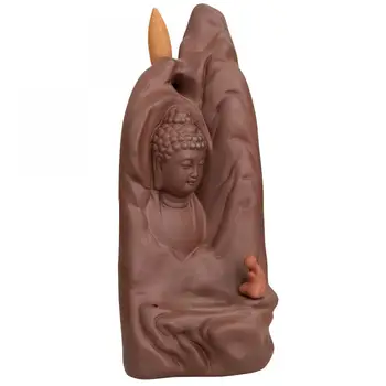 

Chinese Buddha Incense Burner Holder Smoke Waterfall Incense Holder Ceramic Handmade Censer For Buddhist Home Office Decoration