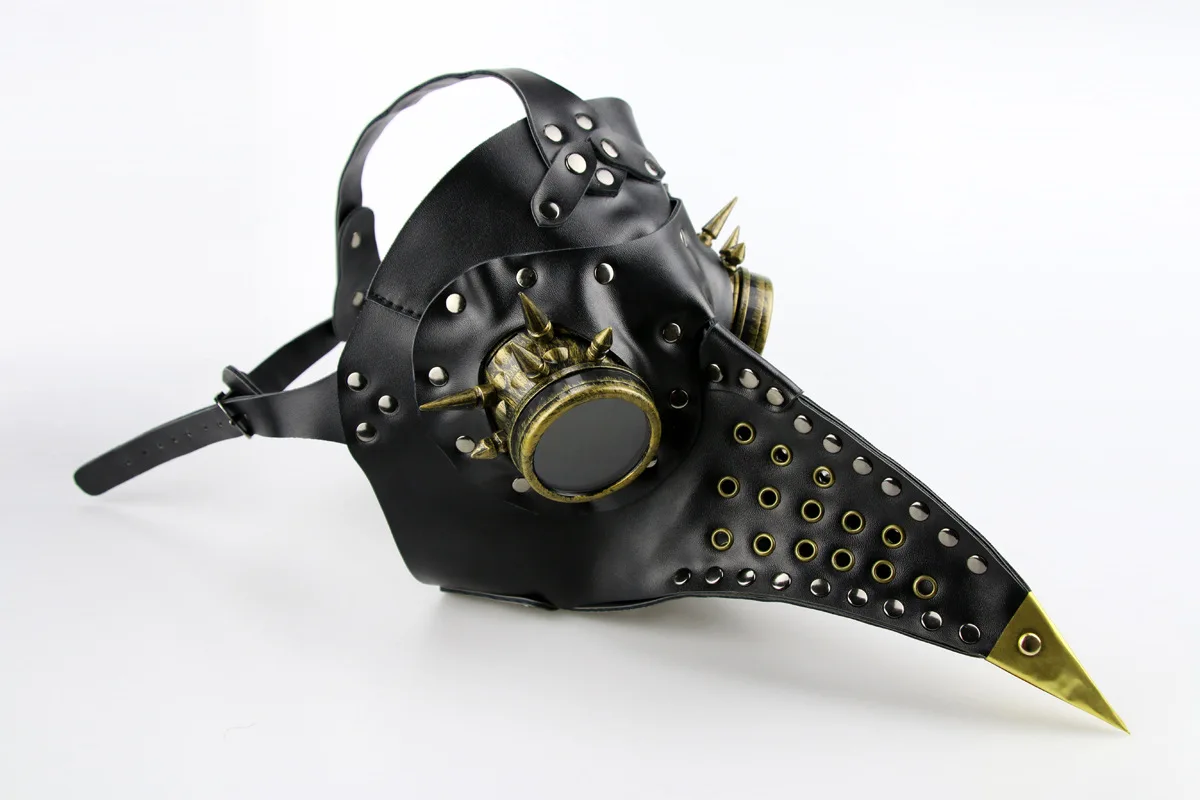 Gothic Black Plague Steampunk Half Face Mask Cosplay Halloween Costume Party New