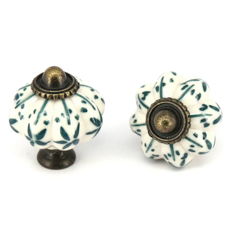 10pcs Hand Painted Ceramic Knobs Cupboard Closet Drawer Knobs