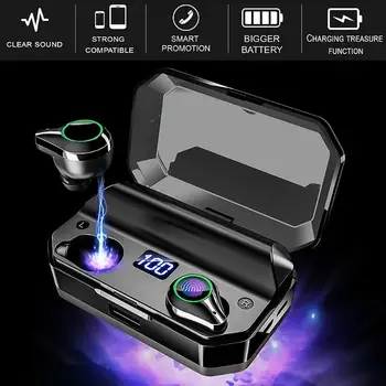 

Wireless Earphones Bluetooth TWS T9 X6 V5.0 Smart Headset with 7000mAh Charging Box Automatic Boot Pairing Back Ipx5 Waterproof