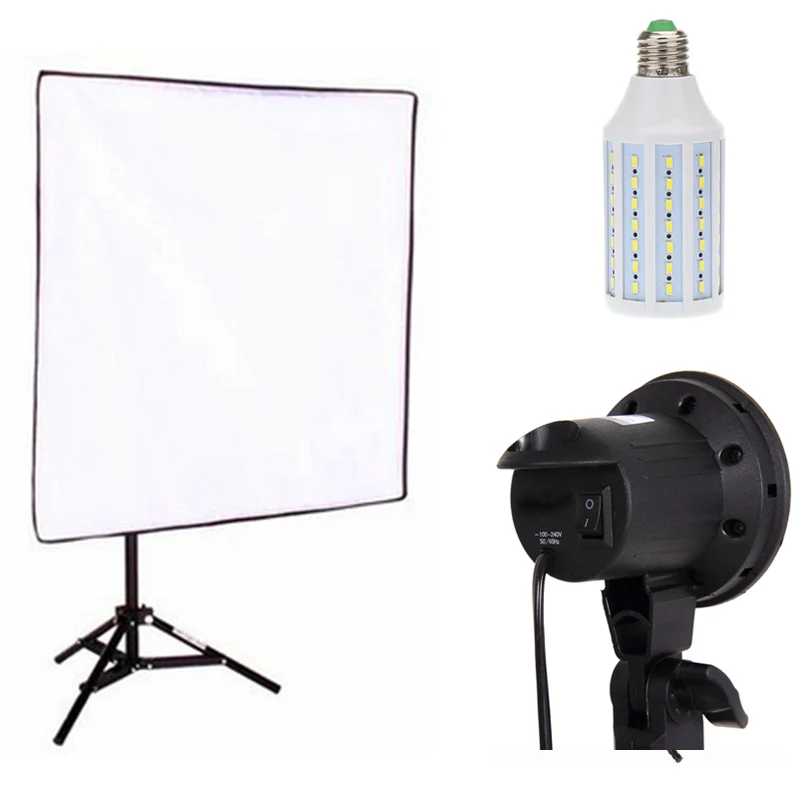 Photography SoftBox Lighting Kit Softbox light Stand E27 24W LED Lamp