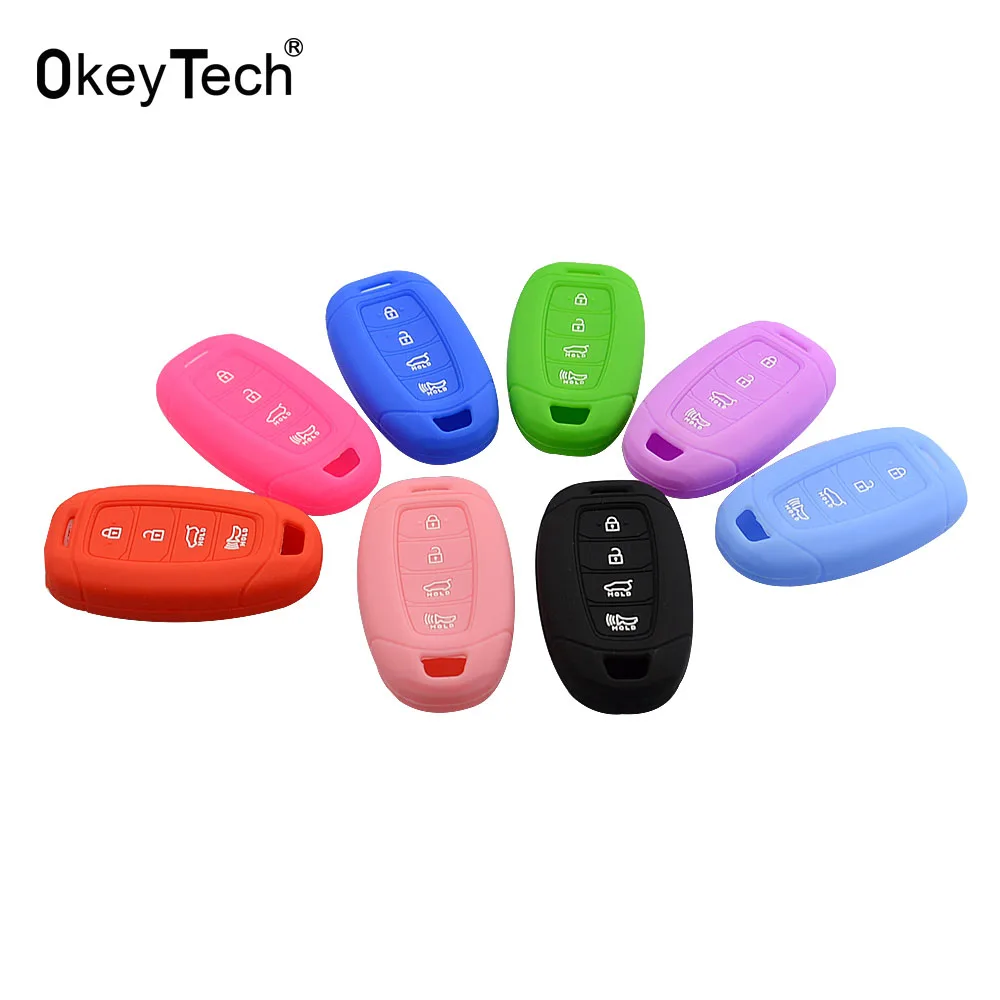 OkeyTech 4 кнопки смарт ключ мягкий чехол из силикона и резины для автомобильных