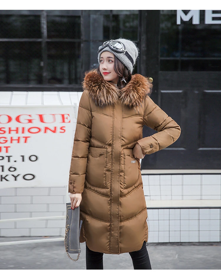 Brown down coat womens Clearance