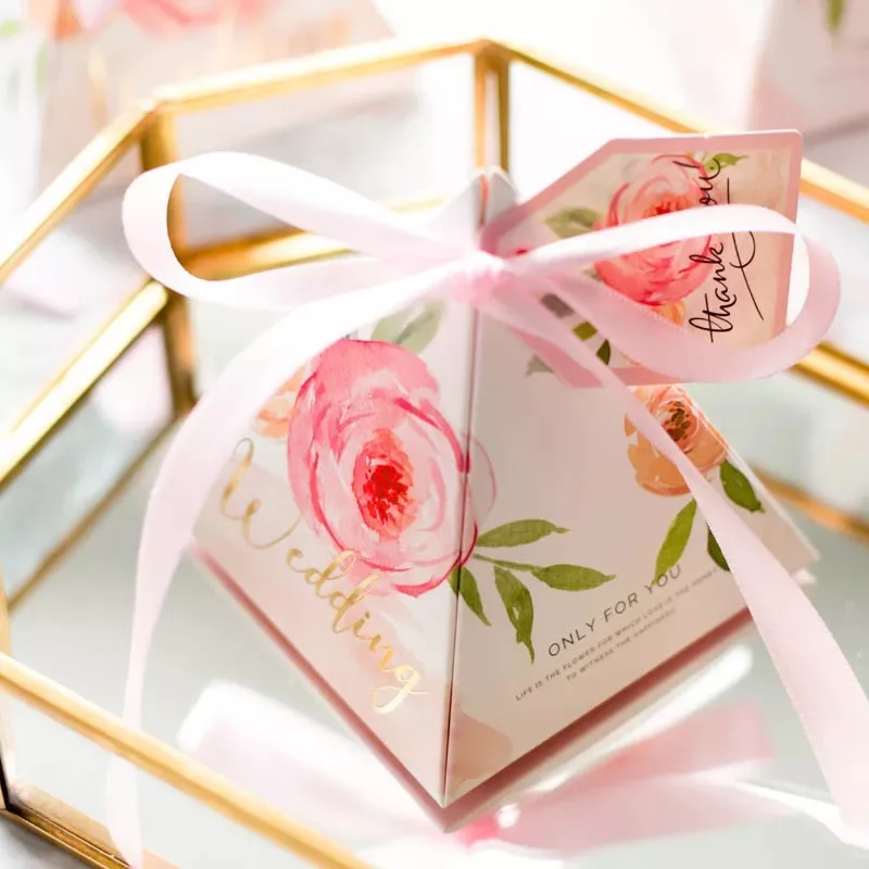 100pcs Sweet Green / Pink Triangular Pyramid Flower Unicorn Birds Candy ...