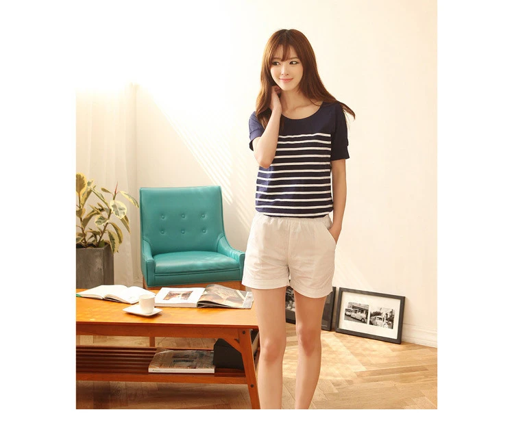 New Korean version of the shorts Ms. Summer Waist Loose Large fat MM Wide leg Large size Sports Casual Student Candy colors (28)