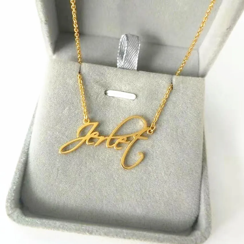 Memorial Gift Personalized Signature Name Necklace Hand Writing Jewelry