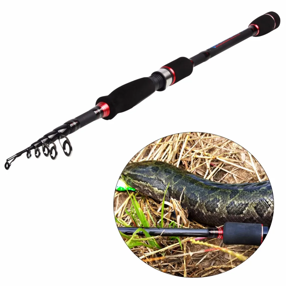 Portable Telescopic Fishing Rod Lure Fishing Pole Travel Boat Rock