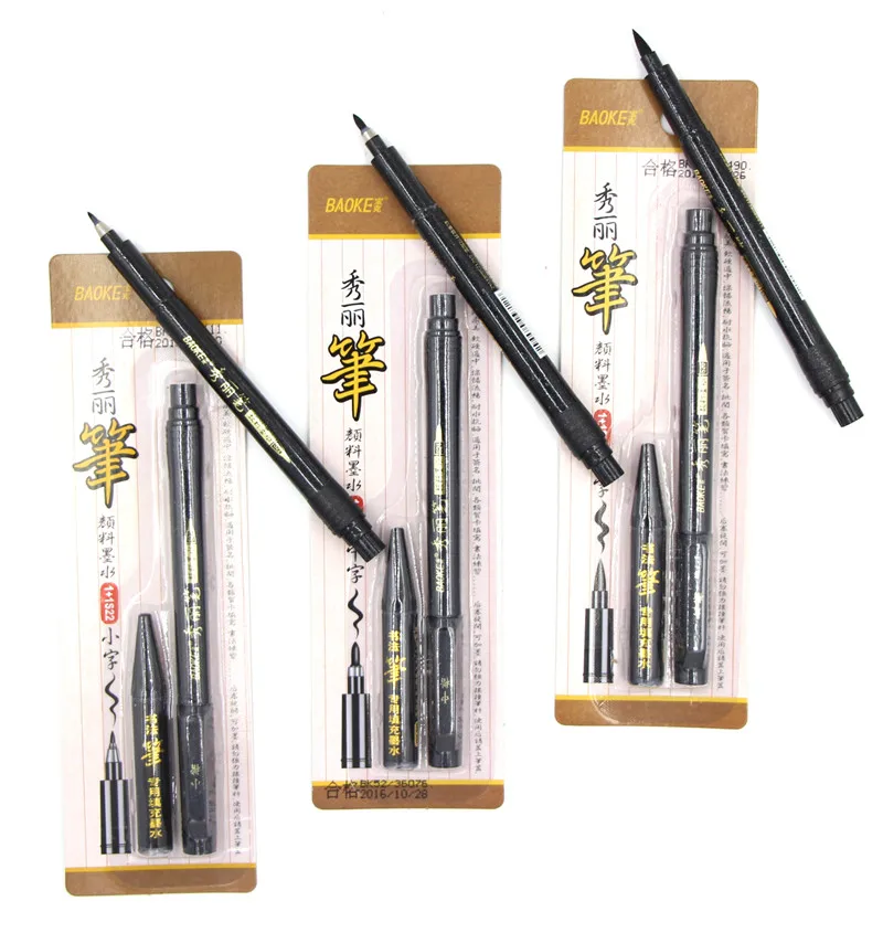 

Brush and Fine Point Fineliner Penmanship Calligraphy Pen and Refillable Pigment Ink Set Brush Marker Sketch Drawing Art Marker