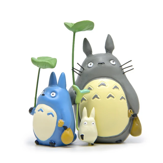 1pcs totoro with leaf action figure toys studio ghibli miyazaki