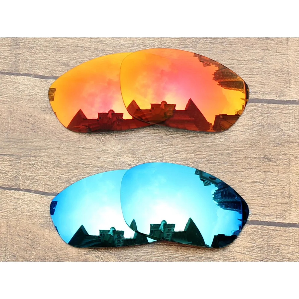 

Vonxyz 2 Pairs Ruby Mirror & Ice Mirror Polarized Replacement Lenses for-Oakley Straight Jacket 2007 Frame