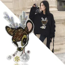 T shirt kadın tatlı yama payetler 345mm geyik onunla başa biker yamalar giyim için çıkartmalar 3d t shirt mens ücretsiz kargo