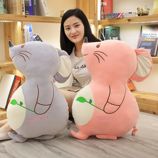 Aranyos Puha Zsíros Egérbababababa Levelek Pár Plüss Játék Nagy Párna Születésnapi Ajándék Egér Bársony - Image 2