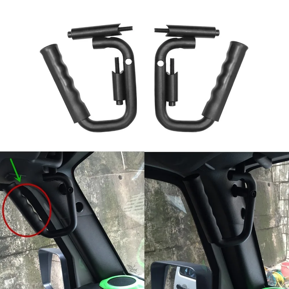 

1Pair Black Front Grab Handles Grip Handle For Jeep Wrangler JK JKU Sports Sahara Freedom Rubicon Unlimited 2/4 door Roll bar