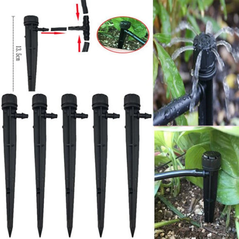 

10PCS 8 Holes Adjustable Mini Sprinkler For 4/7mm Hose Watering Holder Dropper Farms Garden Micro Drip Irrigation