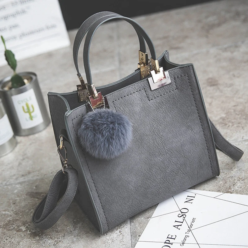 

Amarte handbag women shoulder bag luxury handbags women bags designer High-grade Scrub leather messenger bag Hairball women bag
