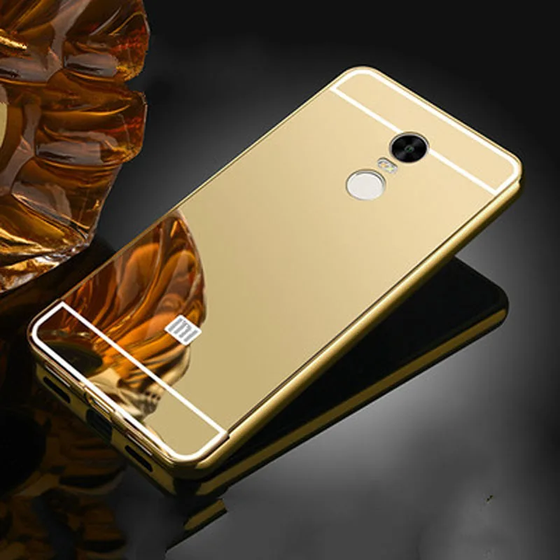 Luxury Mirror Aluminum Alloy Back Coque Cases For Xiaomi Redmi Note 4
