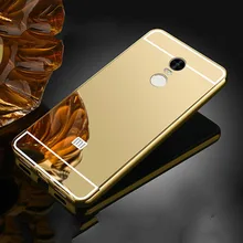Роскошные зеркало алюминиевый сплав назад коке чехлы для xiaomi redmi note 4 4x redmi 4 премьер-4a