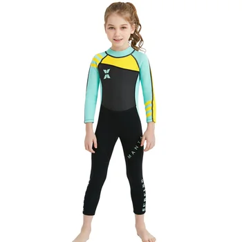 

New Kids Diving Suit 2.5MM Neoprene Wetsuit Children For Boys Girls Keep Warm One-piece Long Sleeves UV Protection Swimwear