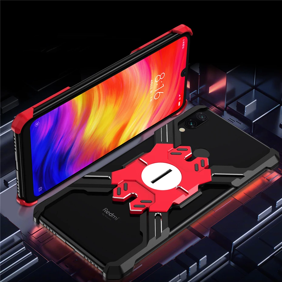 

For Xiaomi Redmi Note 7 Case Luxury Mechanical Arm Metal Aluminum Frame Phone Shell For Xiaomi Redmi Note7 Shockproof Case