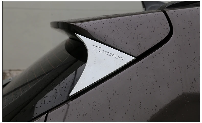 Chromed Rear Spoiler Trim Cover For Hyundai Tucson Accessories 2015 2016 2017