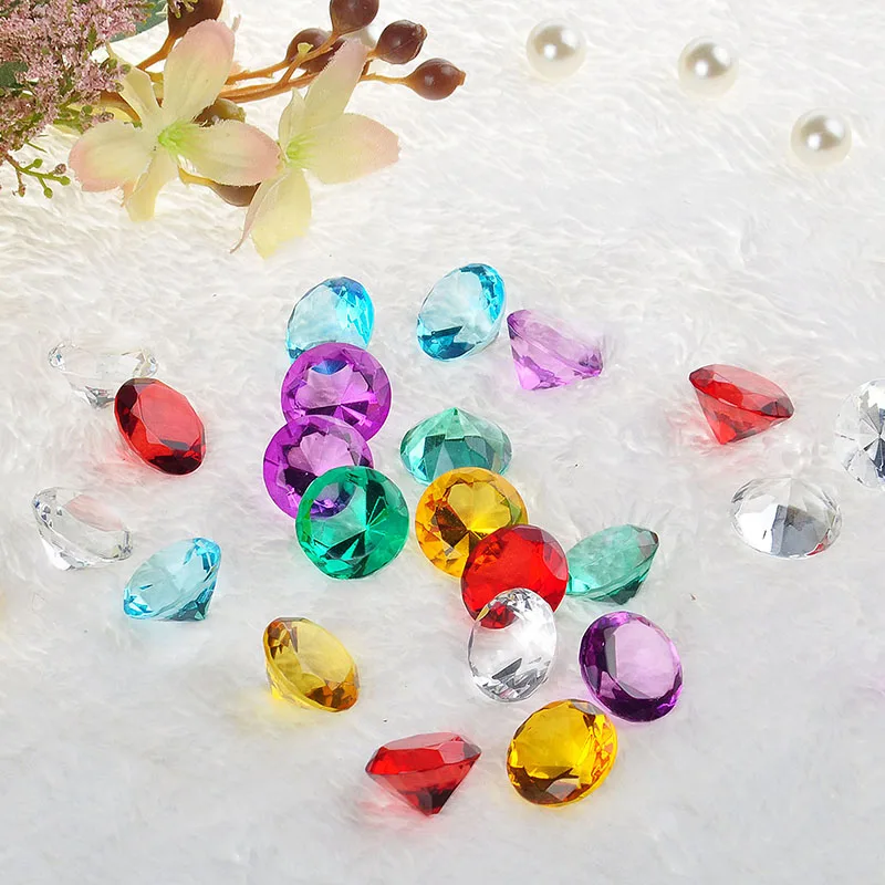 24PCS/lot 20MM K9 Crystal Multi Diamond Cut Glass Paperweight Glass Diamond Point Diameter Gift Box Wedding Table Decoration DIY