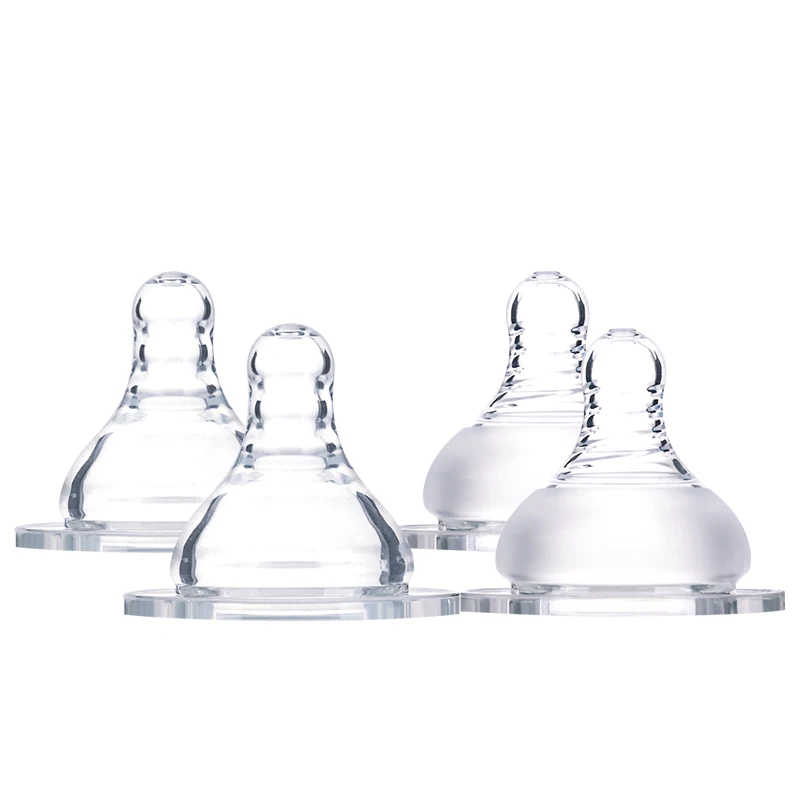 REIZBABY 4PCS/lot Standard Mouth Baby Bottle Nipples Silicone Soft Latex Free Nature Feelling