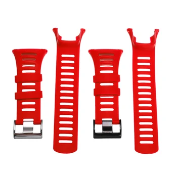 

Rubber Replacement Watchband Men's Sports Silicone Wristband Strap Stainless Steel Buckle Watch Accessories Tool Black/Silver